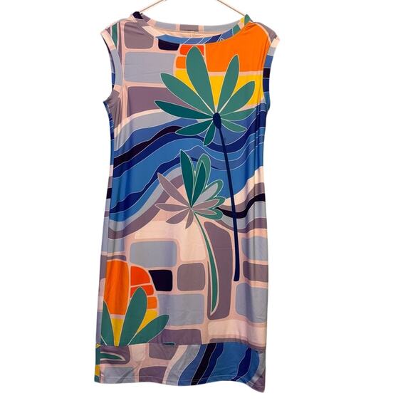 Trina Turk Dresses & Skirts - Trina Turk Colorful Abstract Palm Print Sheath Dress Size Small
